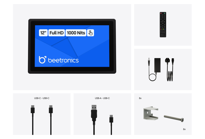 12 Inch Touchscreen Metal (High Brightness)
